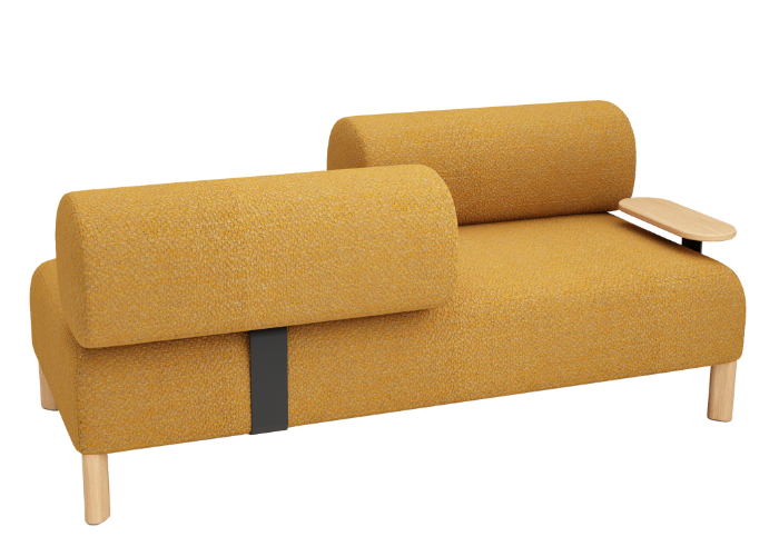 Pebbles 2 Seater + 2 Backrests + Table Opposite Facing