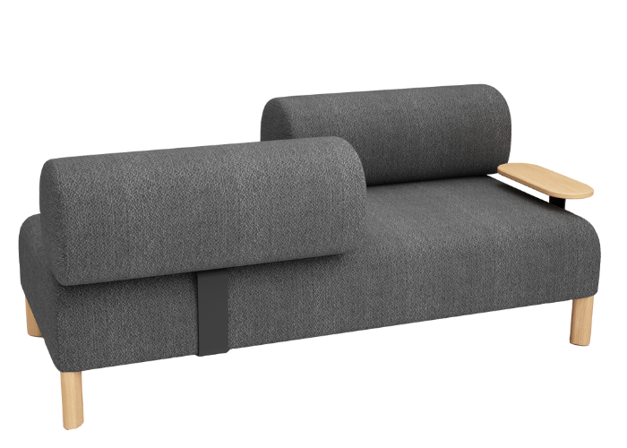 Pebbles 2 Seater + 2 Backrests + Table Opposite Facing