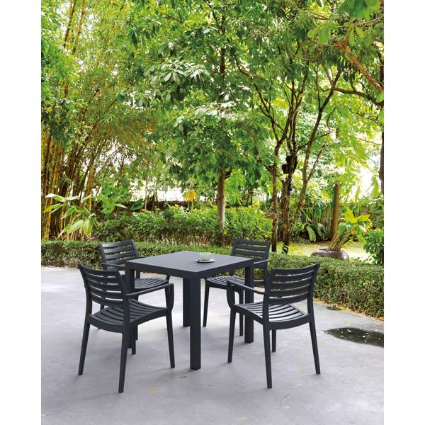 Siesta Ares 80 Table/ Artemis Chair 4 Seat Package - Anthracite