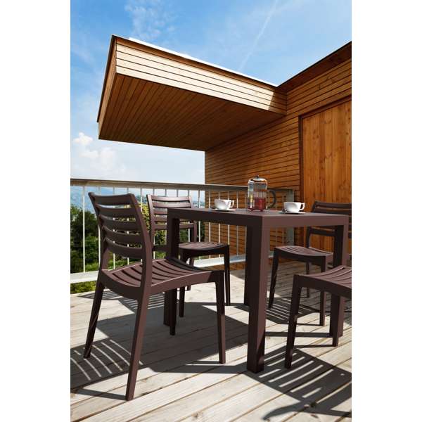Siesta Ares 80 Table/ Ares Chair  4 Seat Package - Chocolate