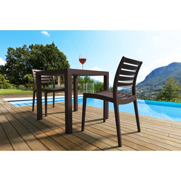 Siesta Ares 80 Table/ Ares Chair  2 Seat Package - Chocolate