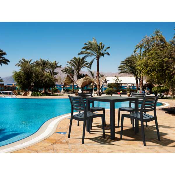 Siesta Ares 80 Table/ Ares Chair  4 Seat Package - Anthracite