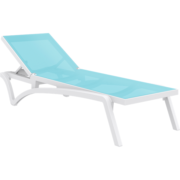 Siesta Pacific Sun Lounger - White/Turquoise