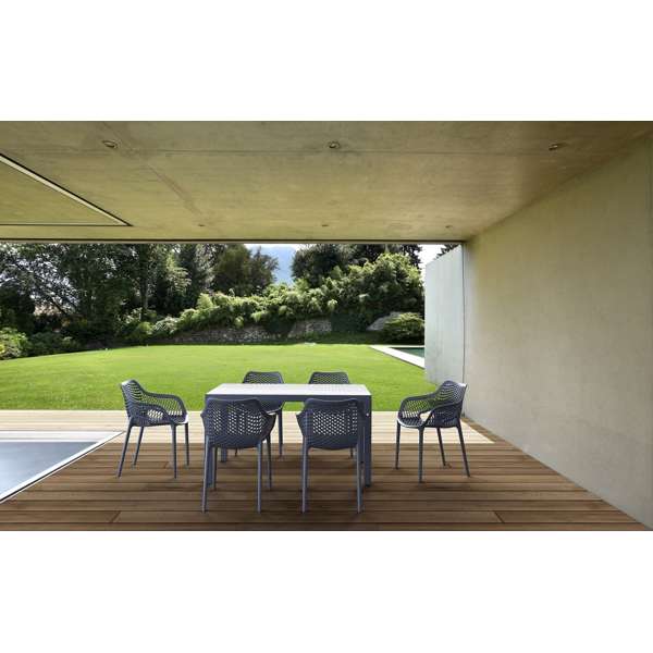 Siesta Ares 140 Table/Air XL Arm Chair  6 Seat Package - Anthracite