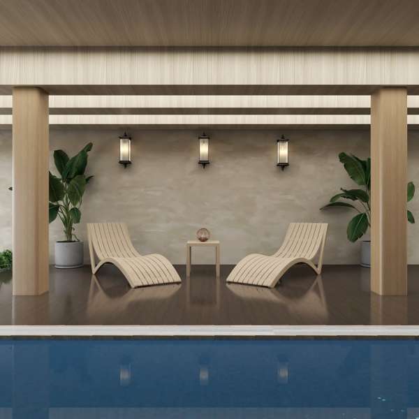 Siesta Slim Sun Lounger/Ocean Side Table 3pc Package - Taupe