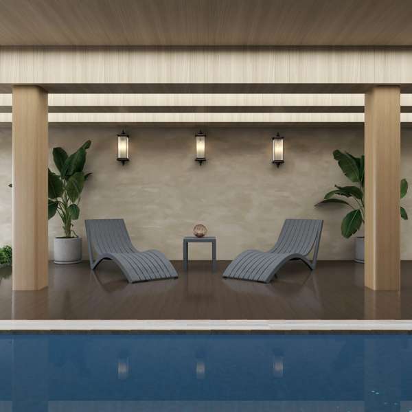 Siesta Slim Sun Lounger/Ocean Side Table 3pc Package - Anthracite