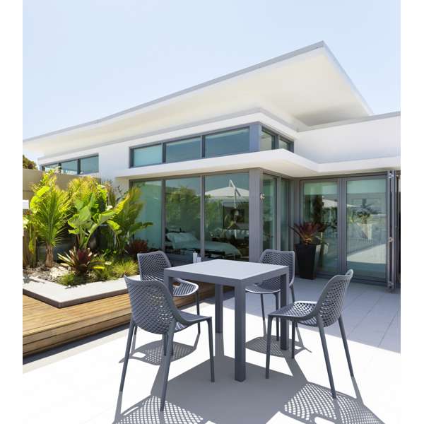 Siesta Ares 80 Table/ Air Chair  4 Seat Package - Black