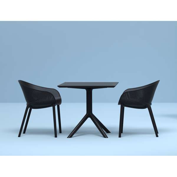 Siesta Sky Table 80/Sky Chair 2 Seat Package - Anthracite