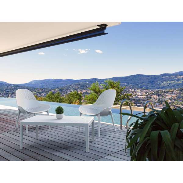 Siesta Sky Lounge/Sky Lounge Table 2 Seat Package - White