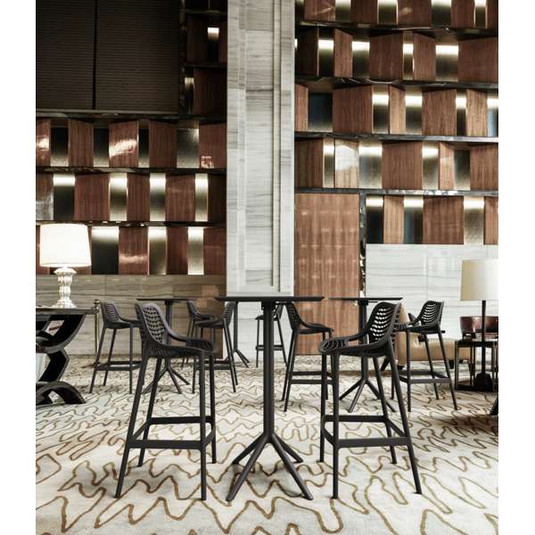 Siesta Sky Folding Bar Table 60/Air Bar Stool 75cm (Dry Bar Height) (Dry Bar Height) 2 Seat Package - Anthracite