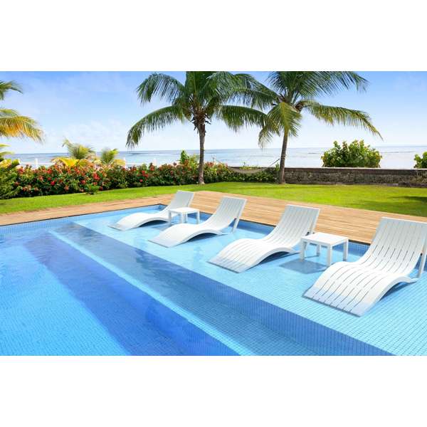 Siesta 6 Piece Package Slim Sun Lounger and Ocean Side Table