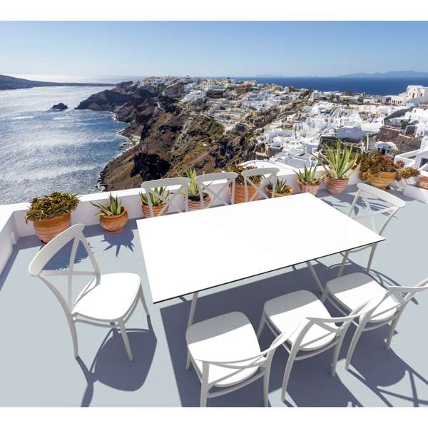 Siesta Air Table 180/Cross Chair 8 Seat Package - White