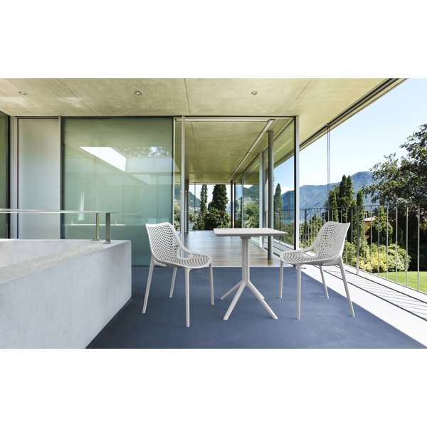 Siesta Sky Folding Table 60/Air Chair  2 Seat Package - Taupe