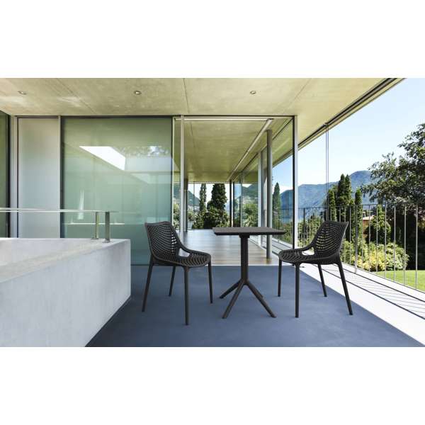 Siesta Sky Folding Table 60/Air Chair  2 Seat Package - Black
