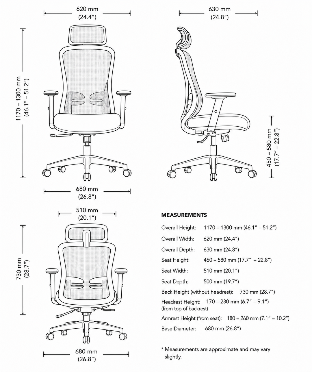 Alpha Ergonomic Gaslift Mesh Chair