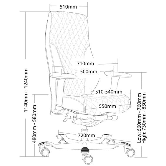 Anolta Executive Black Leather 200kg Chair
