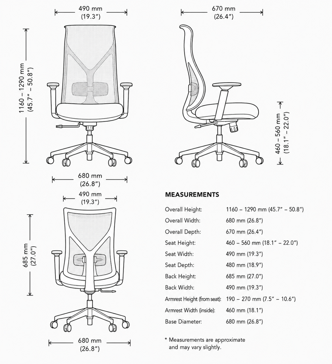 Boss Ergonomic Mesh Executive Office Chair