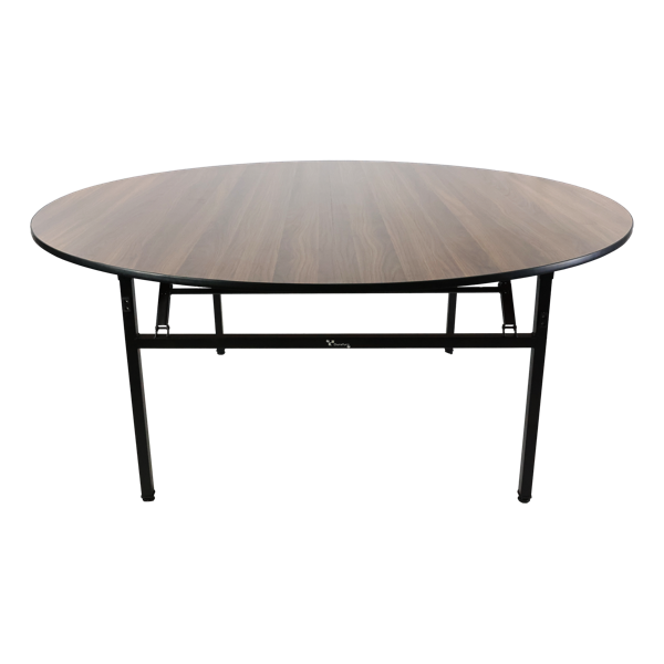 Durafurn Brooklyn 1830DIA Banquet Table - Wenge / Black T Mould Edging