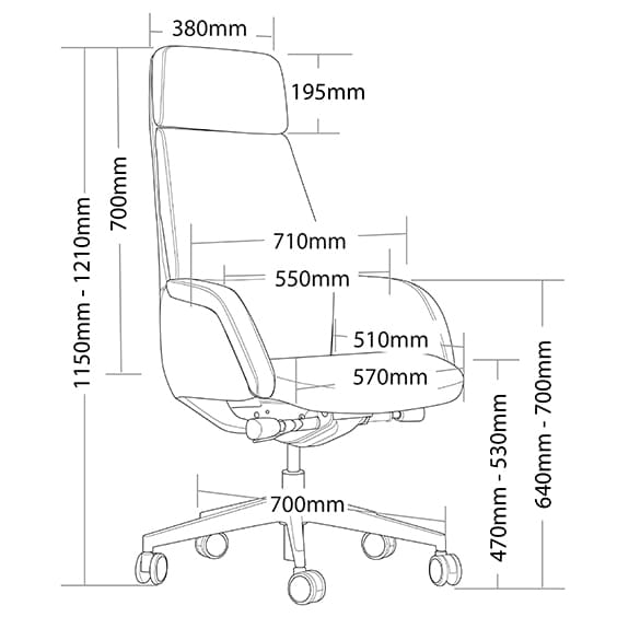 Captain Executive Black Leather Chair
