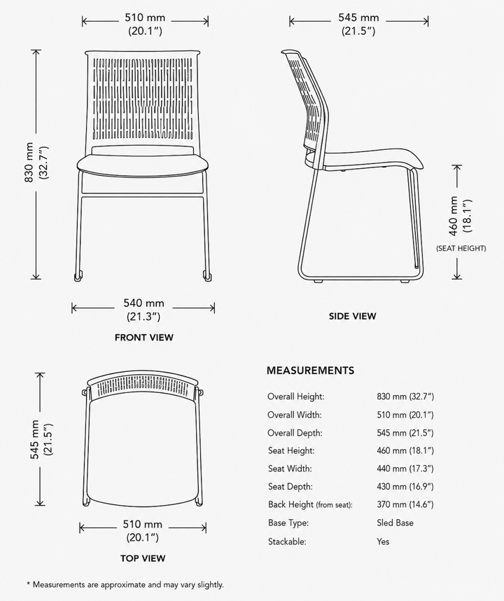 Commercial Sled Training Visitor Meeting Stackable Chair