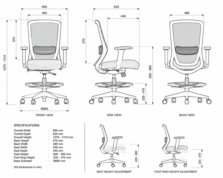 Ella Drafting Office Chair