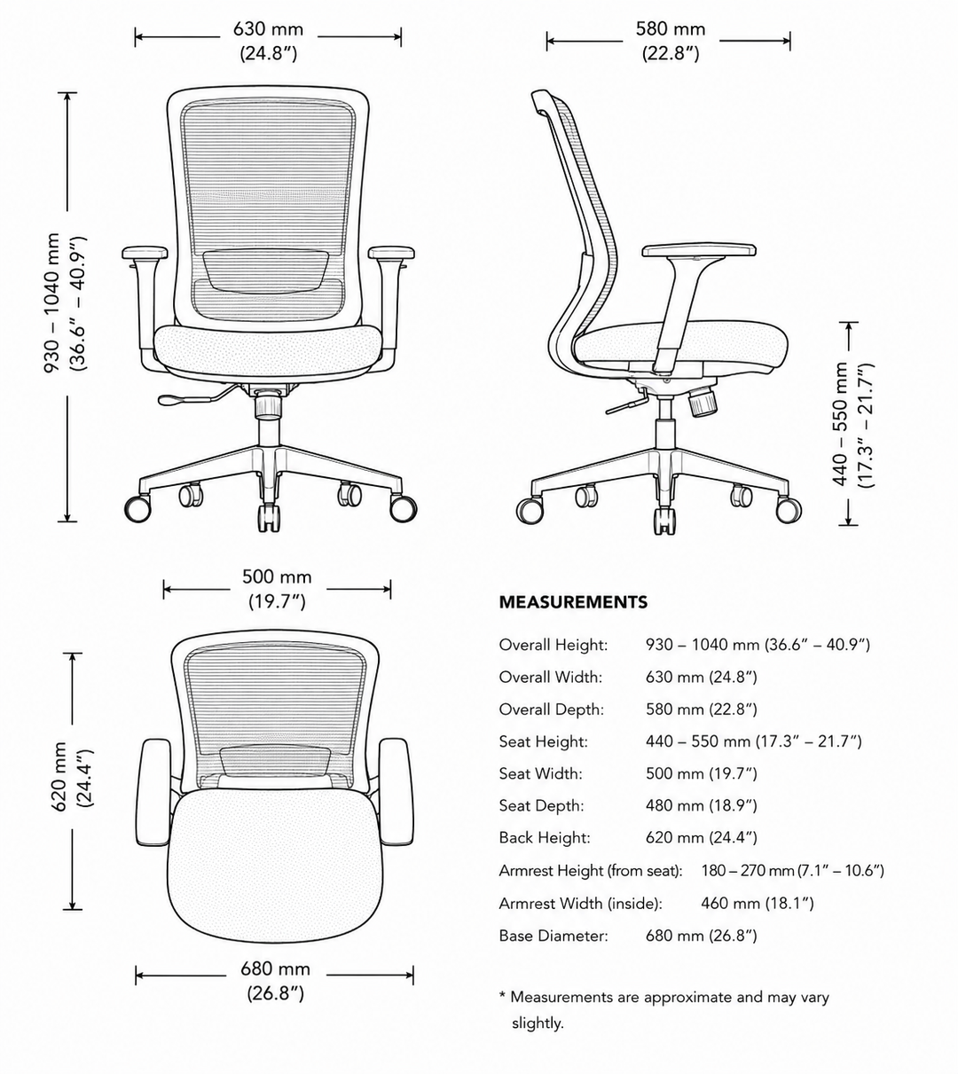 Ella White Mesh Ergonomic Gaslift Chair