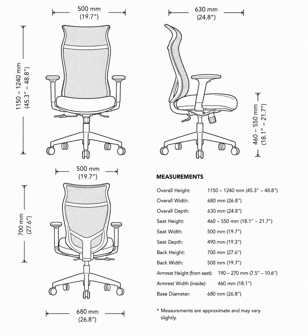 Everest Ergonomic Mesh Executive Office Chair