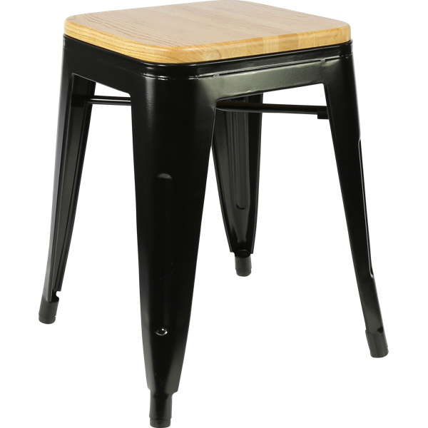 Durafurn Riviera 450 Stool with Timber Seat - Black