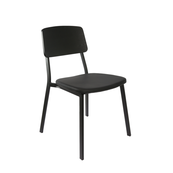 Durafurn Denver Chair - Black Vinyl Seat & Black Ply Backrest