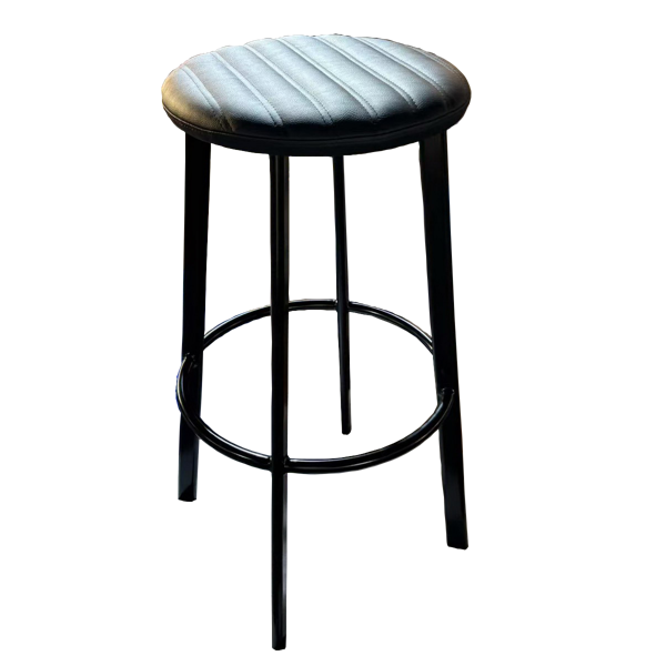 Durafurn Portland 750H Barstool - Black Frame/Black Vinyl Seat