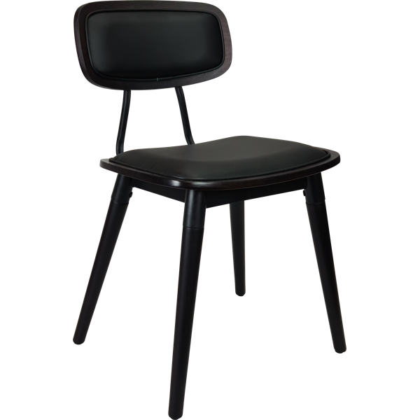 Durafurn Felix Chair - Black Vinyl Seat - Chocolate - Black Frame