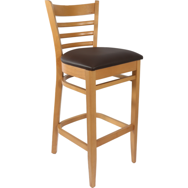 Durafurn Florence Barstool Natural - Chocolate Vinyl Seat