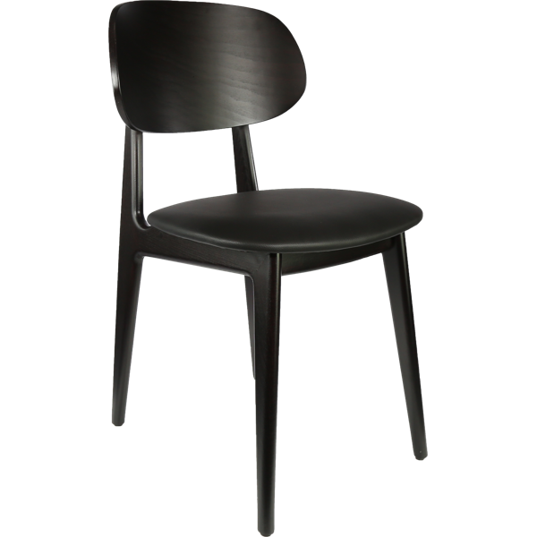 Durafurn Ban Chair - Black Dolaro Vinyl Seat - Wenge H Frame