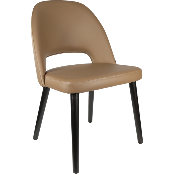 Durafurn Semifreddo Chair - Black Legs/Taupe Vinyl