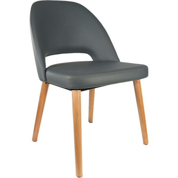 Durafurn Semifreddo Chair - Trojan Oak Legs/Anthracite Vinyl