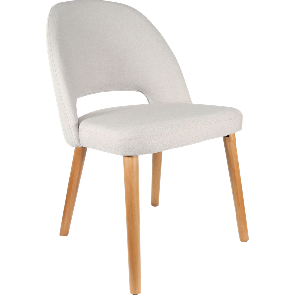 Durafurn Semifreddo Chair - Trojan Oak Legs/ Light Grey Woven Fabric
