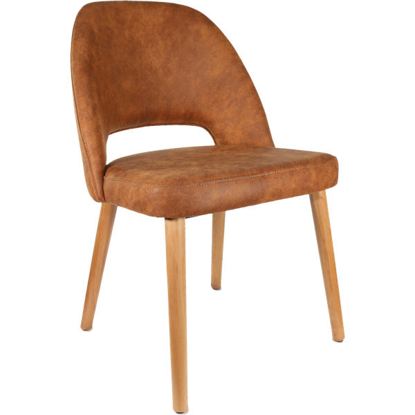Durafurn Semifreddo Chair - Trojan Oak Legs/Tan Fabric