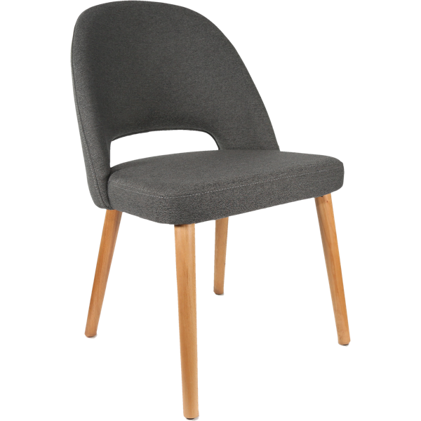 Durafurn Semifreddo Chair - Trojan Oak Legs/Anthracite Woven Fabric