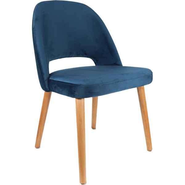 Durafurn Semifreddo Chair - Trojan Oak Legs/Denim Velvet