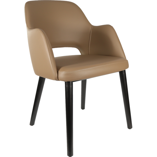 Durafurn Sorbet Chair - Black Legs/Taupe Vinyl