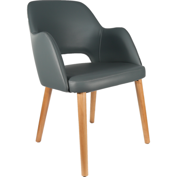 Durafurn Sorbet Chair - Trojan Oak Legs/Anthracite Vinyl