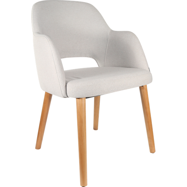 Durafurn Sorbet Chair - Trojan Oak Legs/ Light Grey Woven Fabric