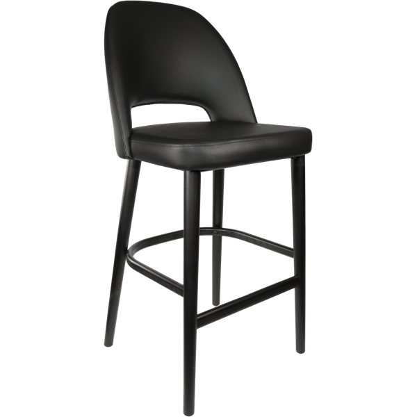 Durafurn Semifreddo Stool - Black Legs/Black Vinyl