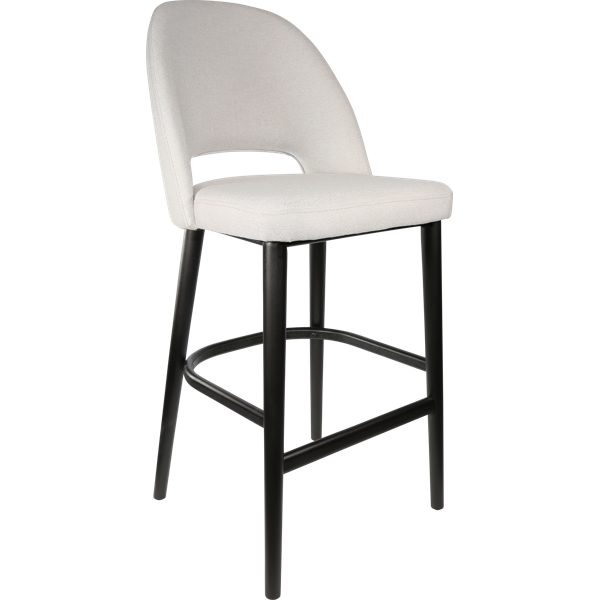 Durafurn Semifreddo Stool - Black Legs/ Light Grey Woven Fabric