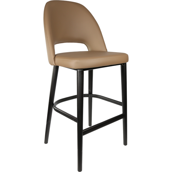 Durafurn Semifreddo Stool - Black Legs/Taupe Vinyl