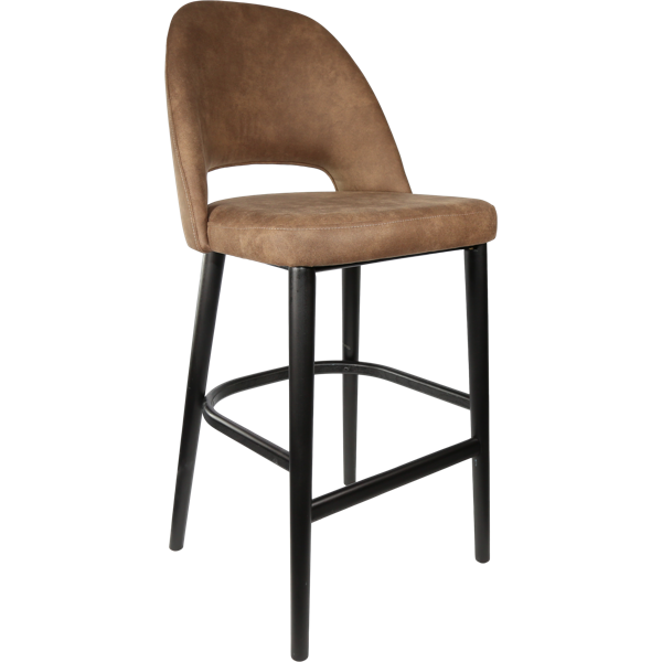 Durafurn Semifreddo Stool - Black Legs/Mocha Fabric