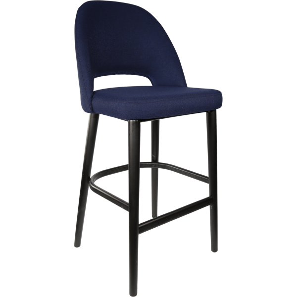 Durafurn Semifreddo Stool - Black Legs/Navy Woven Fabric