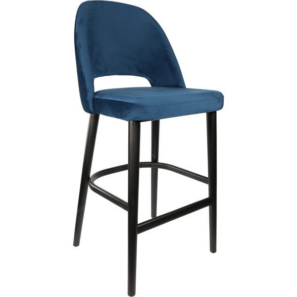 Durafurn Semifreddo Stool - Black Legs/Denim Velvet