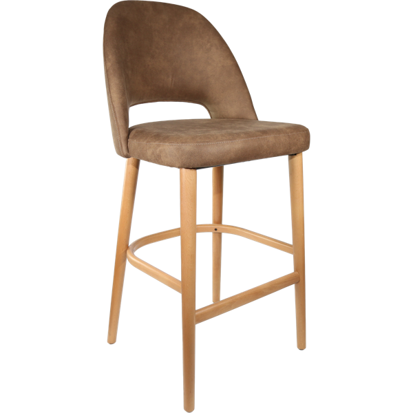 Durafurn Semifreddo Stool - Trojan Oak Legs/Mocha Fabric