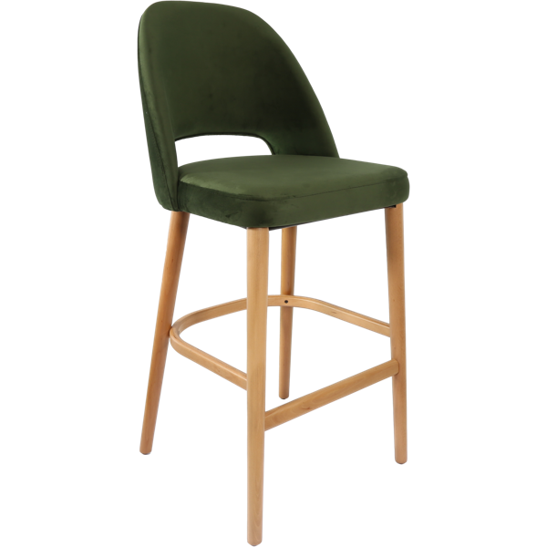 Durafurn Semifreddo Stool - Trojan Oak Legs/Avocado Velvet